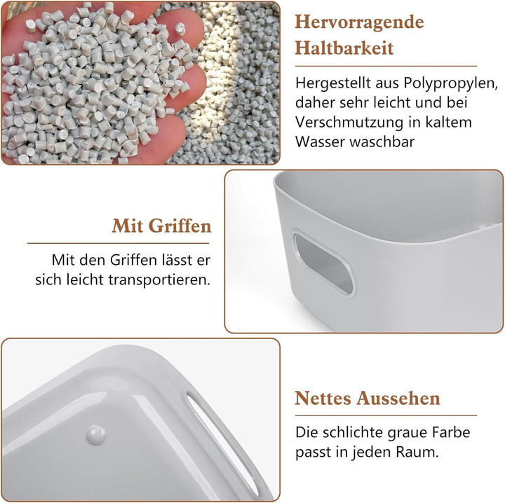 8 Stück Aufbewahrungsboxen aus Kunststoff, Stapelbare Aufbewahrungskorb, Küchenschrank Organizer mit
