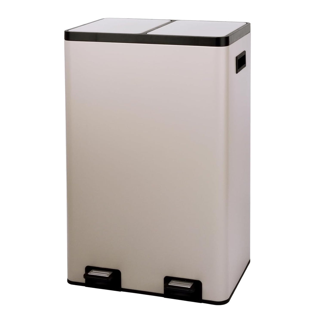SVITA TMH2X30 Mülleimer 60L Mülltrennsystem 2 Fächer 2x15L Softclose-Deckel Pedal versteckbar Kunsts