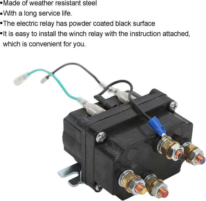 Yctze Elektrisches Windenrelais, Metall 250A 12V Windenrelais für 2000lb-5000lb ATV UTV (schwarz Bes
