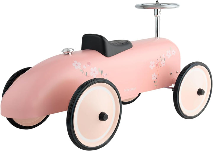Little Dutch Retro Rutschfahrzeug Auto mit Lenkrad - rosa
