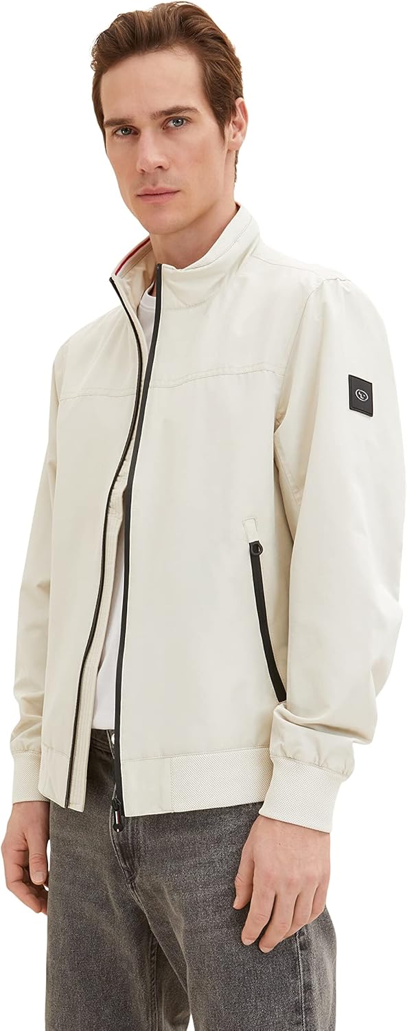 TOM TAILOR Herren Blouson Jacke mit Stehkragen L 26199 - Beige Alfalfa, L 26199 - Beige Alfalfa