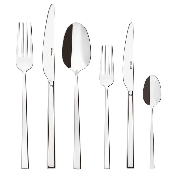 Sambonet 52562-83 Rock Inox Besteckset 36-teilig, 6 Tafelgabeln, 6 Tafellöffel, 6 Tafelmesser, 6 Obs