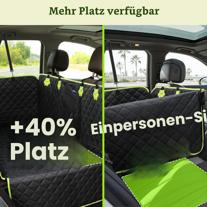 pecute 2-in-1 Hundedecke Auto Rückbank, Extra Stabiler Hunde Autositz, Hunde Autositz Rückbank Verbr