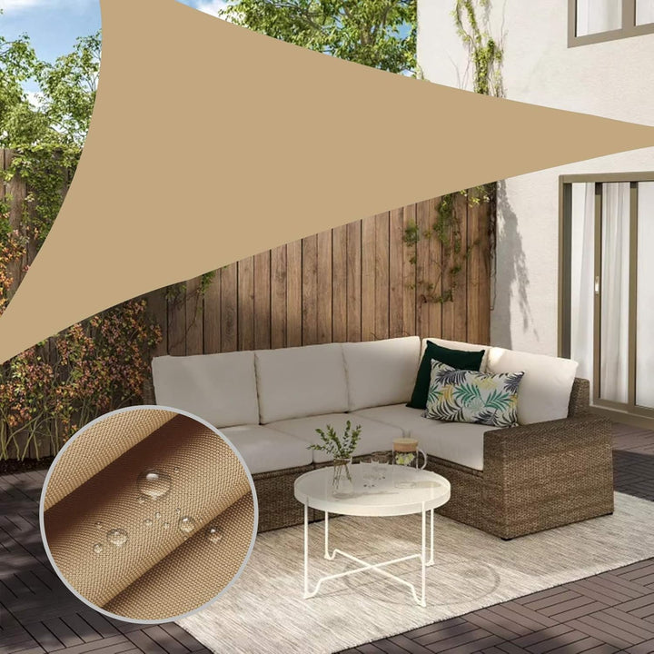 Sonnensegel inkl 24er Befestigung Kit,3x3x3m Wasserdichter Sonnenschutz Dreieck Sonnenschirm Aussenü
