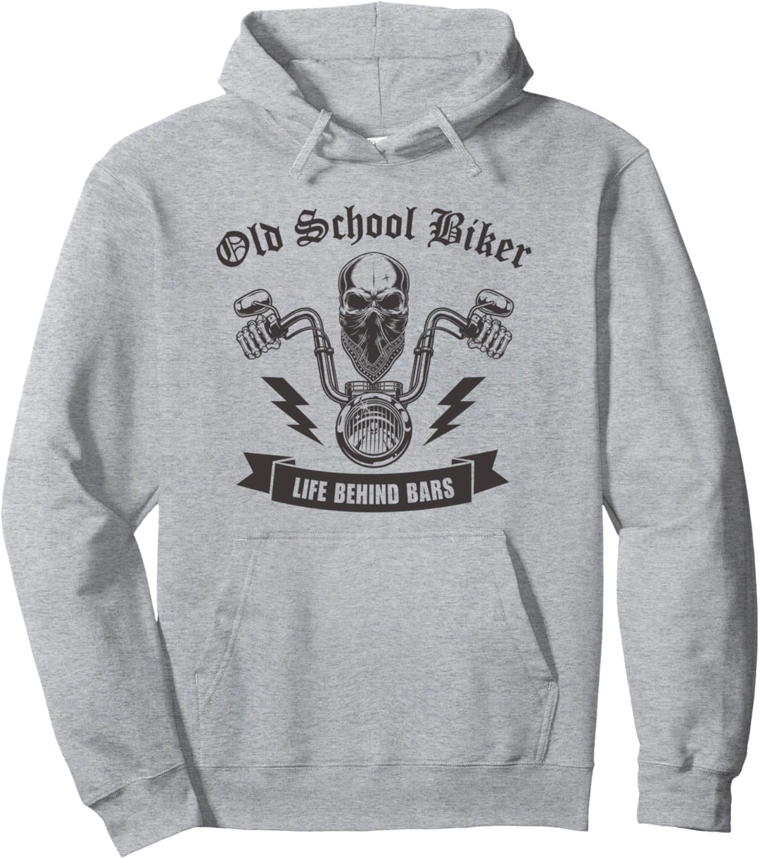 Oldschool Biker Life Behind Bars I Motorrad Bike Totenkopf Pullover Hoodie