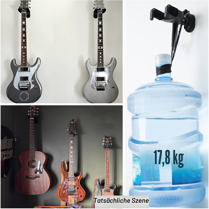 AUPHY Gitarrenhalter für die wand,Gitarrenhaken, selbsthemmende Funktion, geeignet für alle Arten vo