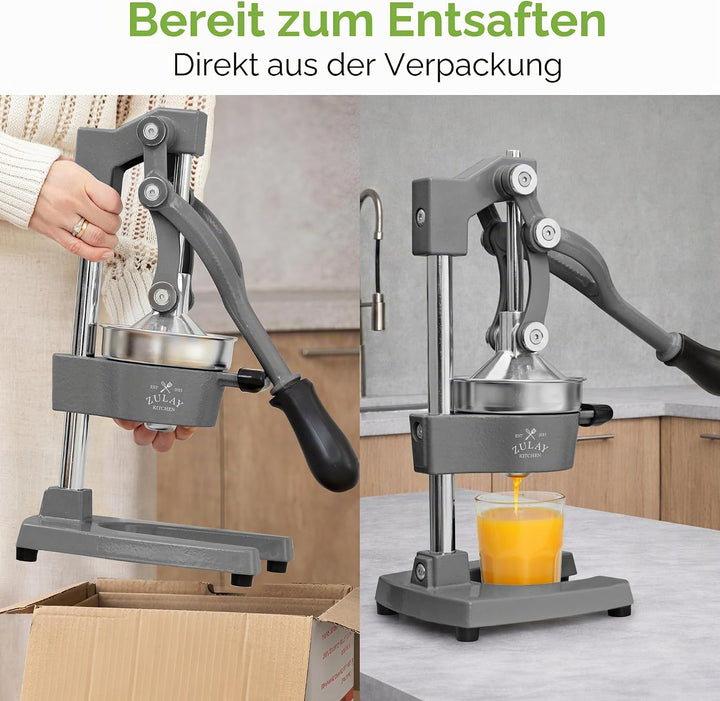 Zulay Kitchen Orangensaftpresse aus Gusseisen, robust, leicht zu reinigen, professionelle Zitruspres