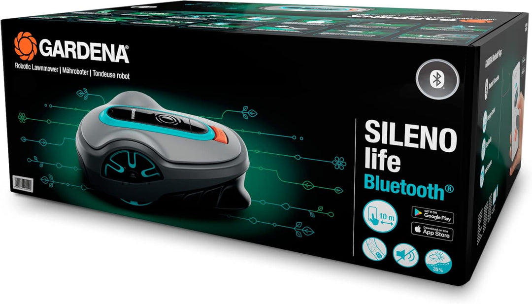 Gardena SILENO life: Mähroboter für Rasenflächen bis 1000 m², Bluetooth-App bedienbar, Easy-Passage-