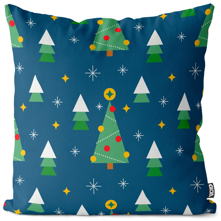 VOID Weihnachtsstern Bäume blau Kissenbezug Kissenhülle Sofakissen Kissen Deko Weihnachten Winter We