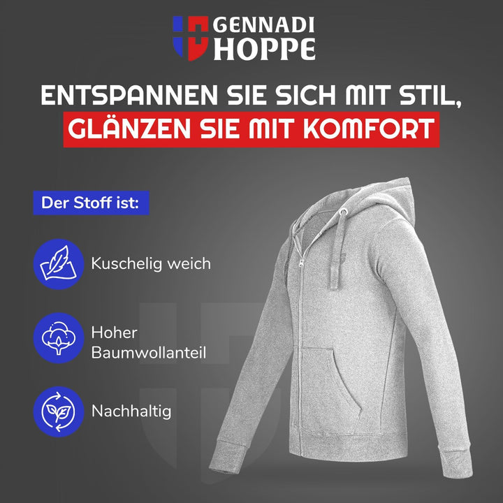 Herren Sweatjacke Kapuzenjacke mit Baumwolle Sport & Freizeitjacke S Hell Grau, S Hell Grau