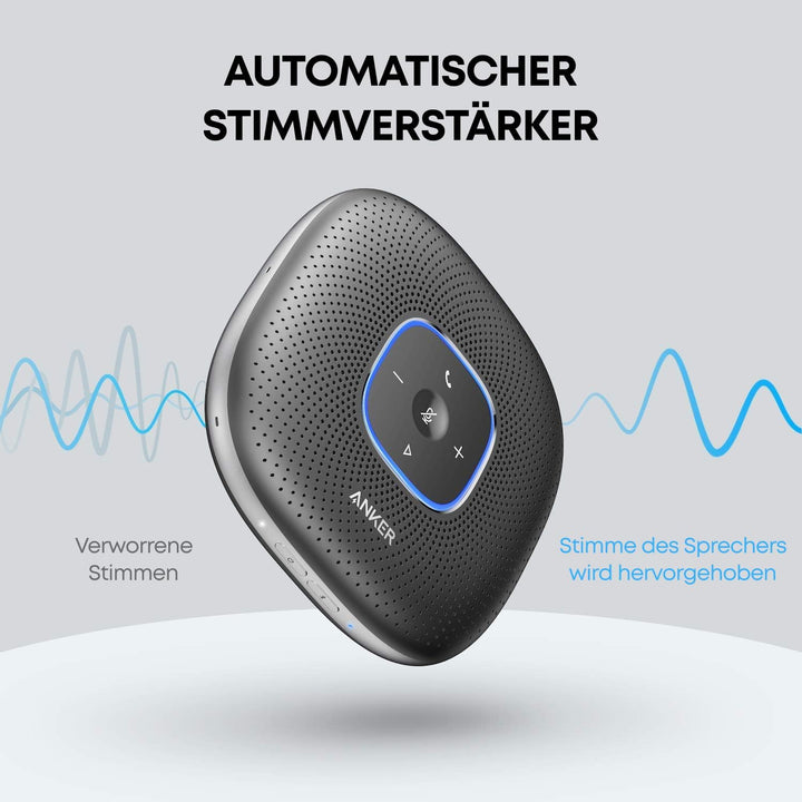 Anker PowerConf Bluetooth Konferenzlautsprecher mit 6 integrierten Mikrofonen, verbesserter Tonaufna