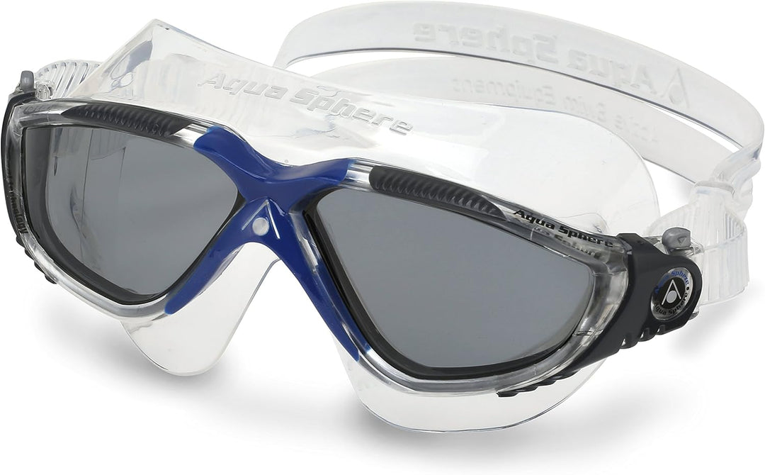 Aqua Sphere Unisex Vista Schwimmmaske (1er Pack) Einheitsgrösse Rauchglas: transparent/grau/blau, Ei