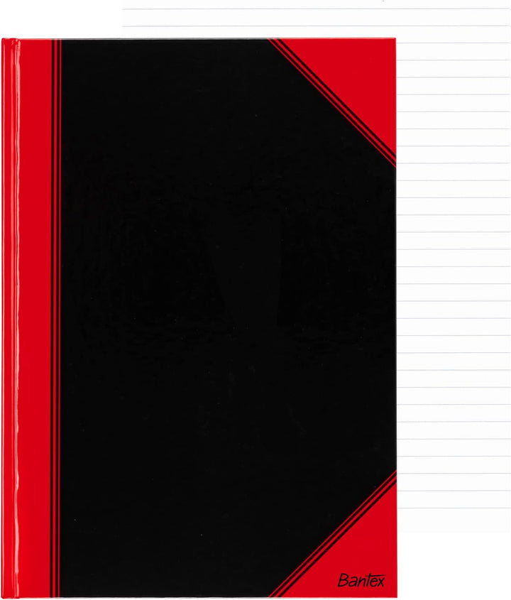 Bantex Notizbuch A4, liniert, 192 Seiten, 70 g/m², Hardcover, schwarz, 3 Stück 3 liniert, 3 liniert