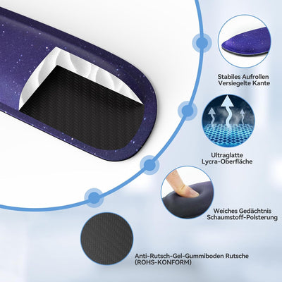 TECKNET Mauspad mit Handauflage, Gelkissen Mousepad und Ergonomische Memory Foam Tastatur Handgelenk