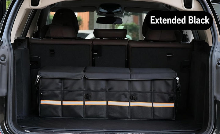 TINMAGI Kofferraum Organizer, Kofferraumtasche 90cm, Auto Organizer Kofferraum mit Fächern, Deckel,