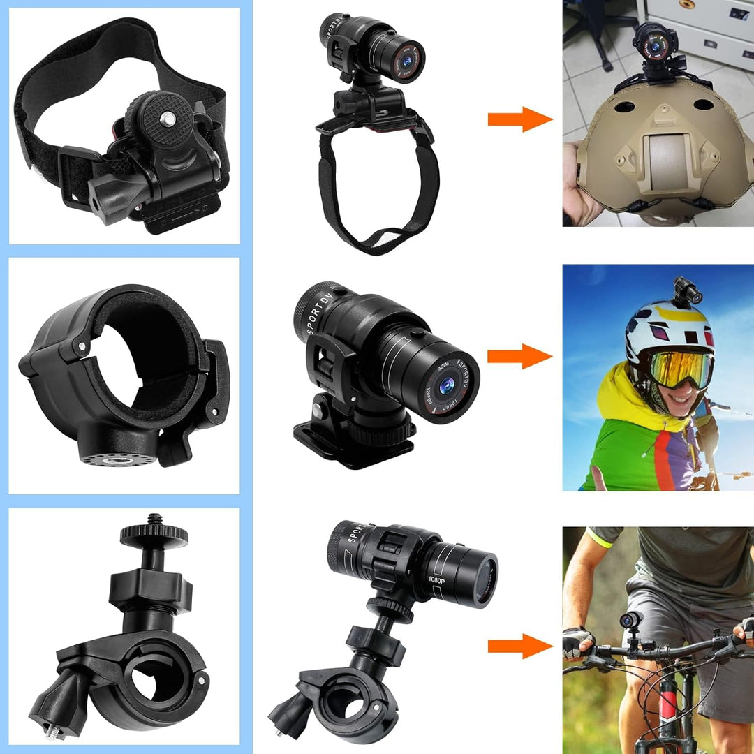TANGMI Action Cam 1080P, Helmkamera für Fahrrad mit 120° Weitwinkel