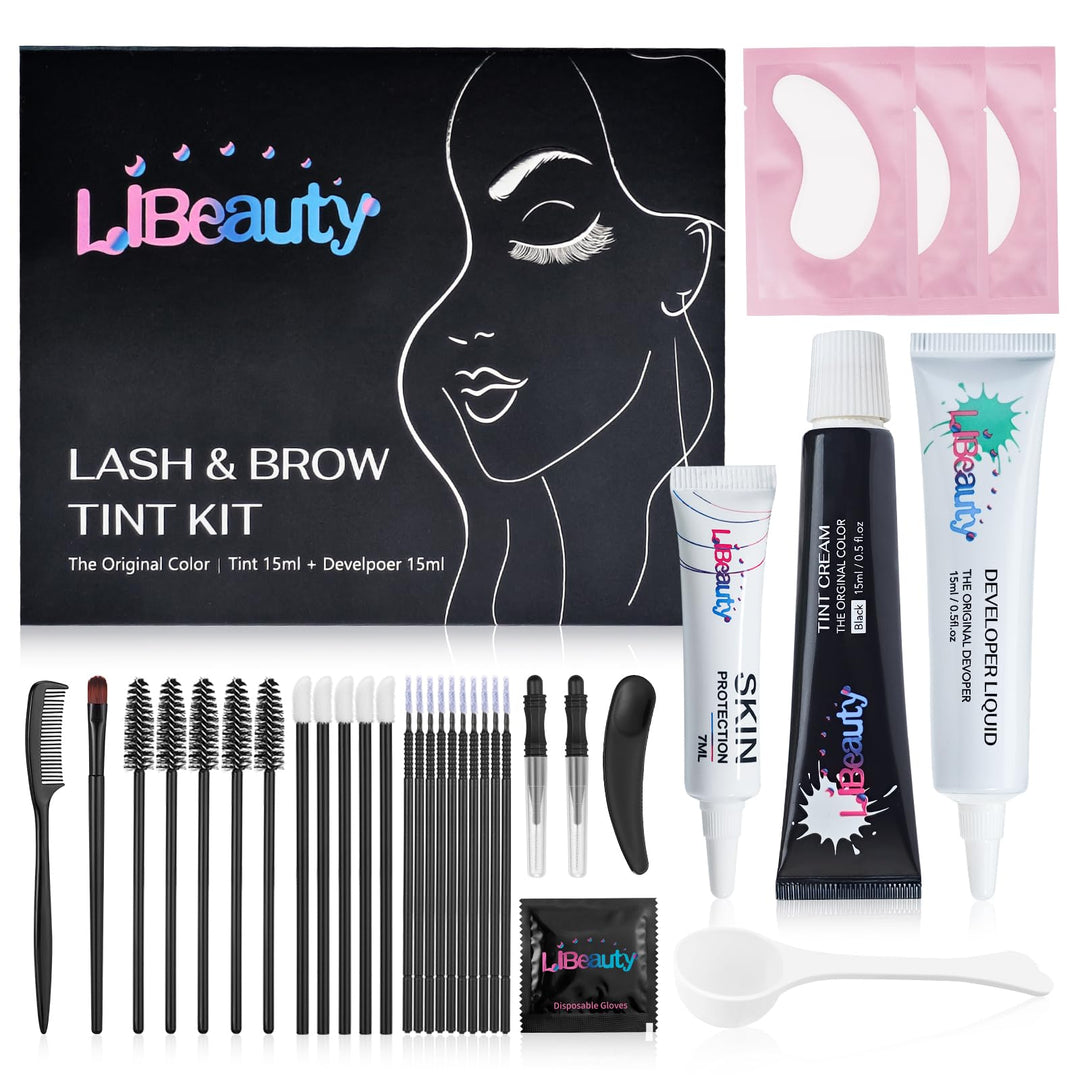 15ml Wimpernfarbe, Libeauty Augenbrauenfarbe Schwarz, Augenbrauen Kit, Grosse Kapazität, Wimpern Fär
