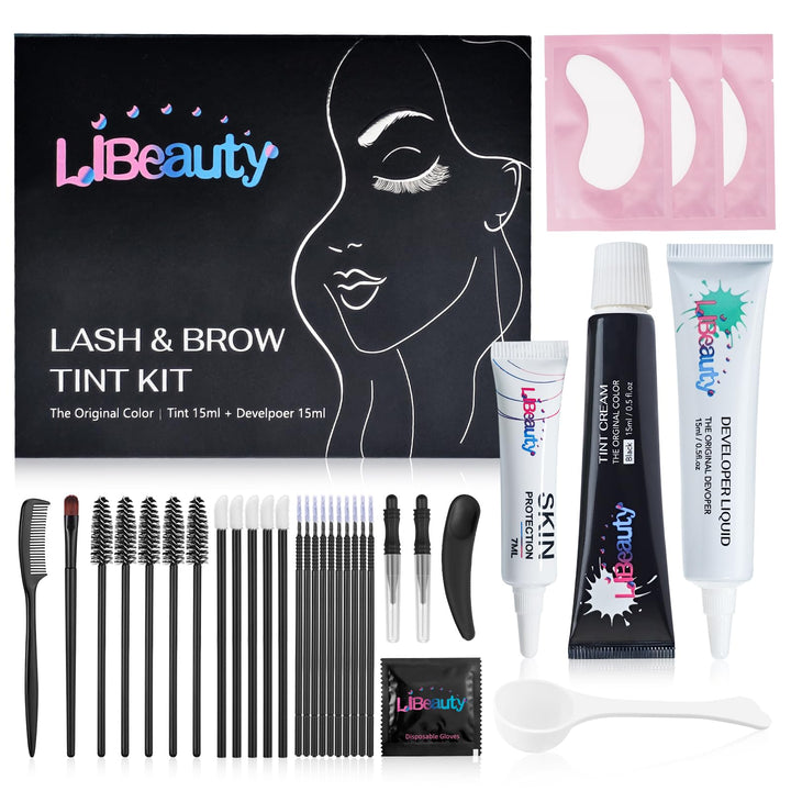 15ml Wimpernfarbe, Libeauty Augenbrauenfarbe Schwarz, Augenbrauen Kit, Grosse Kapazität, Wimpern Fär