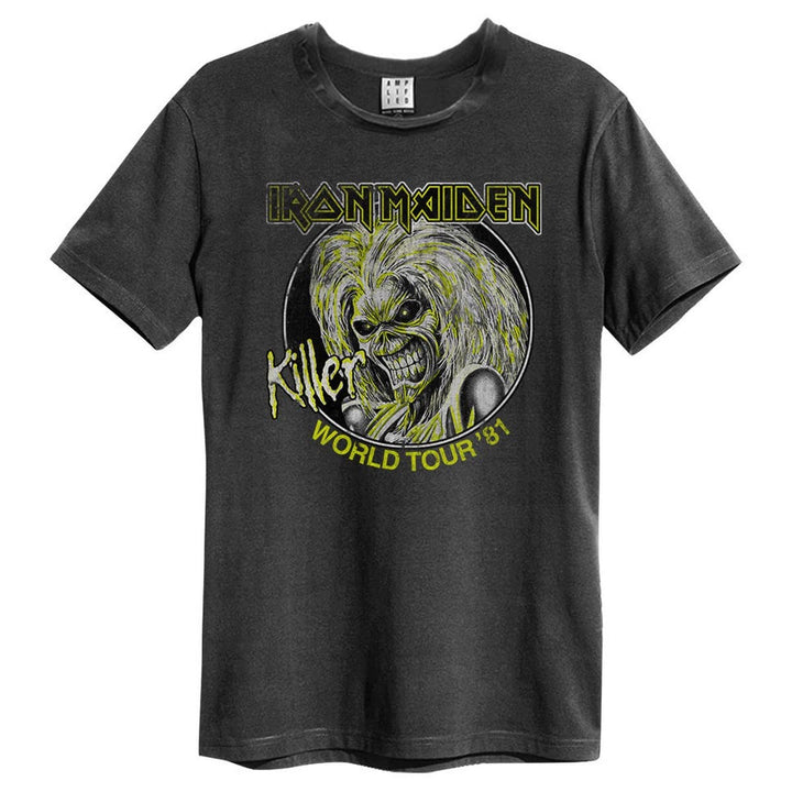Amplified Herren Iron Maiden Trooper Mens Crew Tee T-Shirt, Killers World Tour '81, Anthrazit
