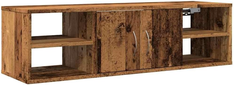 vidaXL Wandschrank Altholz-Optik 101x30x29 cm Holzwerkstoff, Schrank, Wohnzimmerschrank, Lagerschran