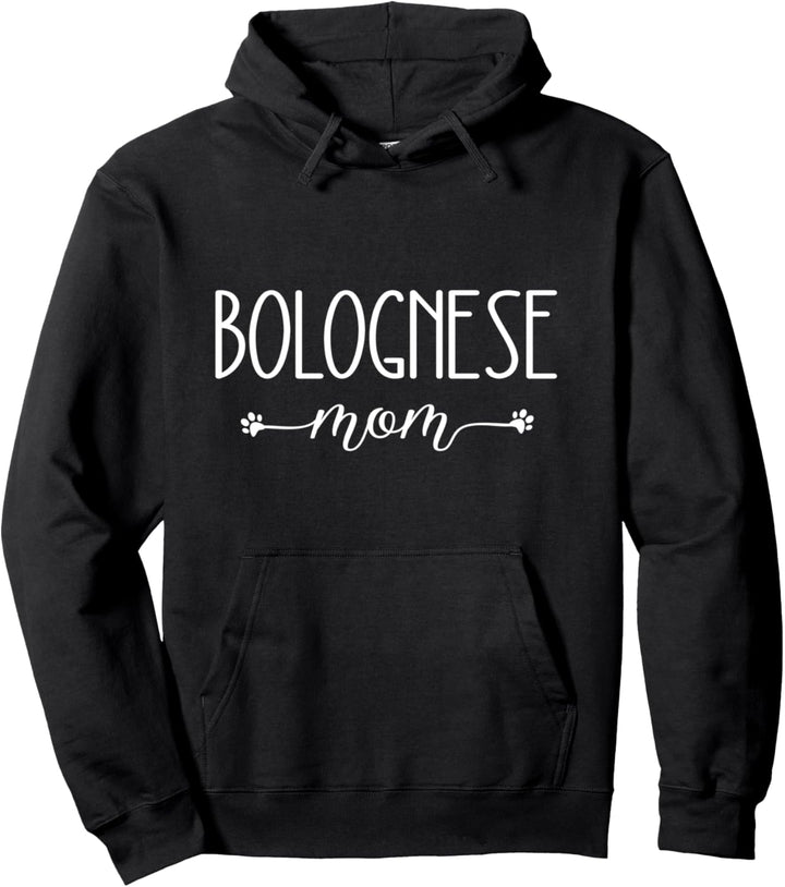 Dog Paw Print Bolognese Mom Pullover Hoodie