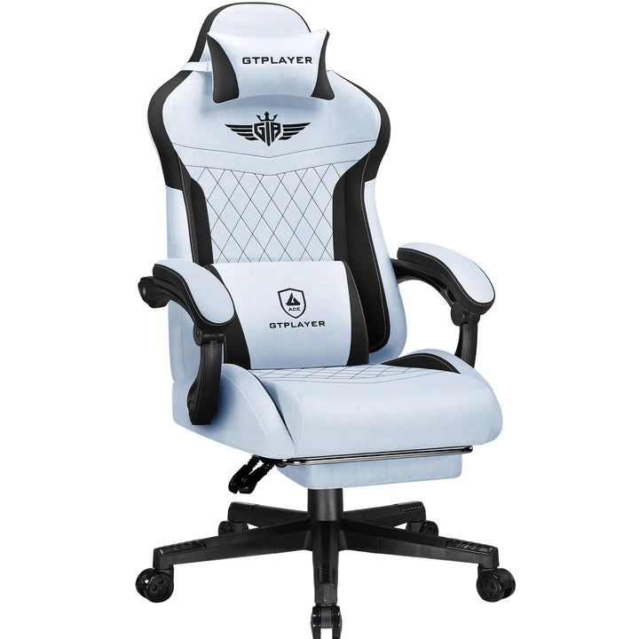 GTPLAYER Gaming Stuhl, Ergonomischer Gamer Stuhl aus Hochwertiger Flanell mit Lendenwirbelstütze, PC