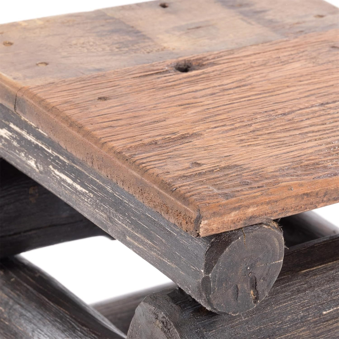 DESIGN DELIGHTS TEAKHOLZ HOCKER Block 38 | 30x30x39cm (BxTxH), Teak Altholz | Massivholz Sitzhocker,