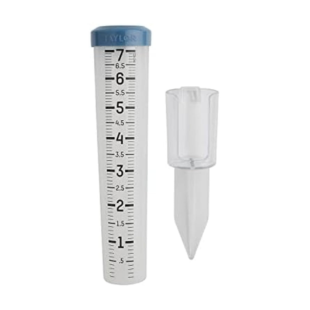 Taylor 17,8 cm Kapazität, leicht zu lesen, bruchsicher, Flexibles Silikon-Regenmesser, Pfostenhalter