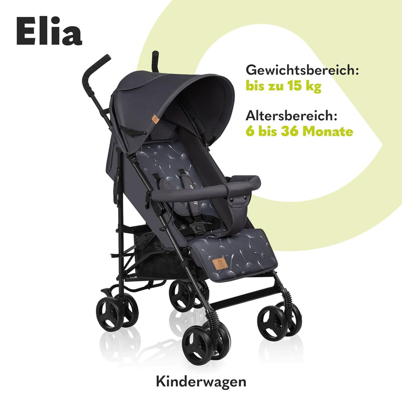 LIONELO Elia Buggy Klein Zusammenklappbar Kinderwagen Bis 15 Kg, Rücken Und Fussstützenverstellung H