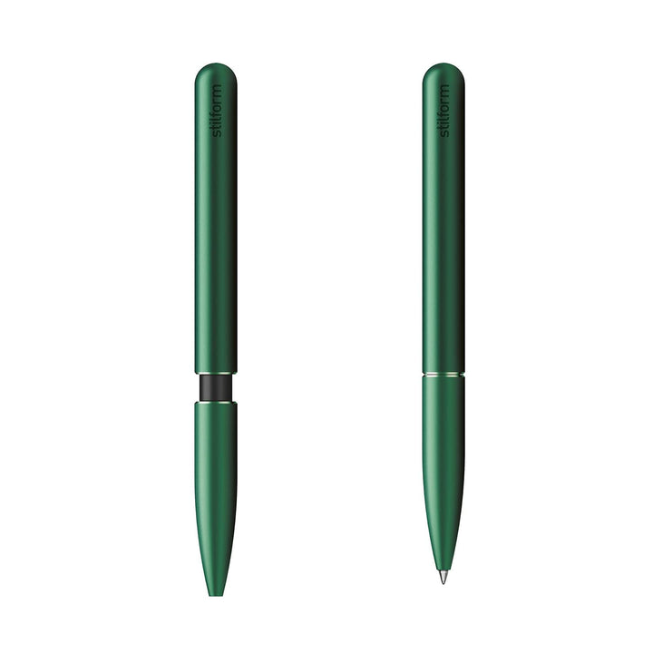 stilform 200028 Kugelschreiber aus Aluminium – patentierter Ballpoint Pen, verschiebbare Kappe mit M