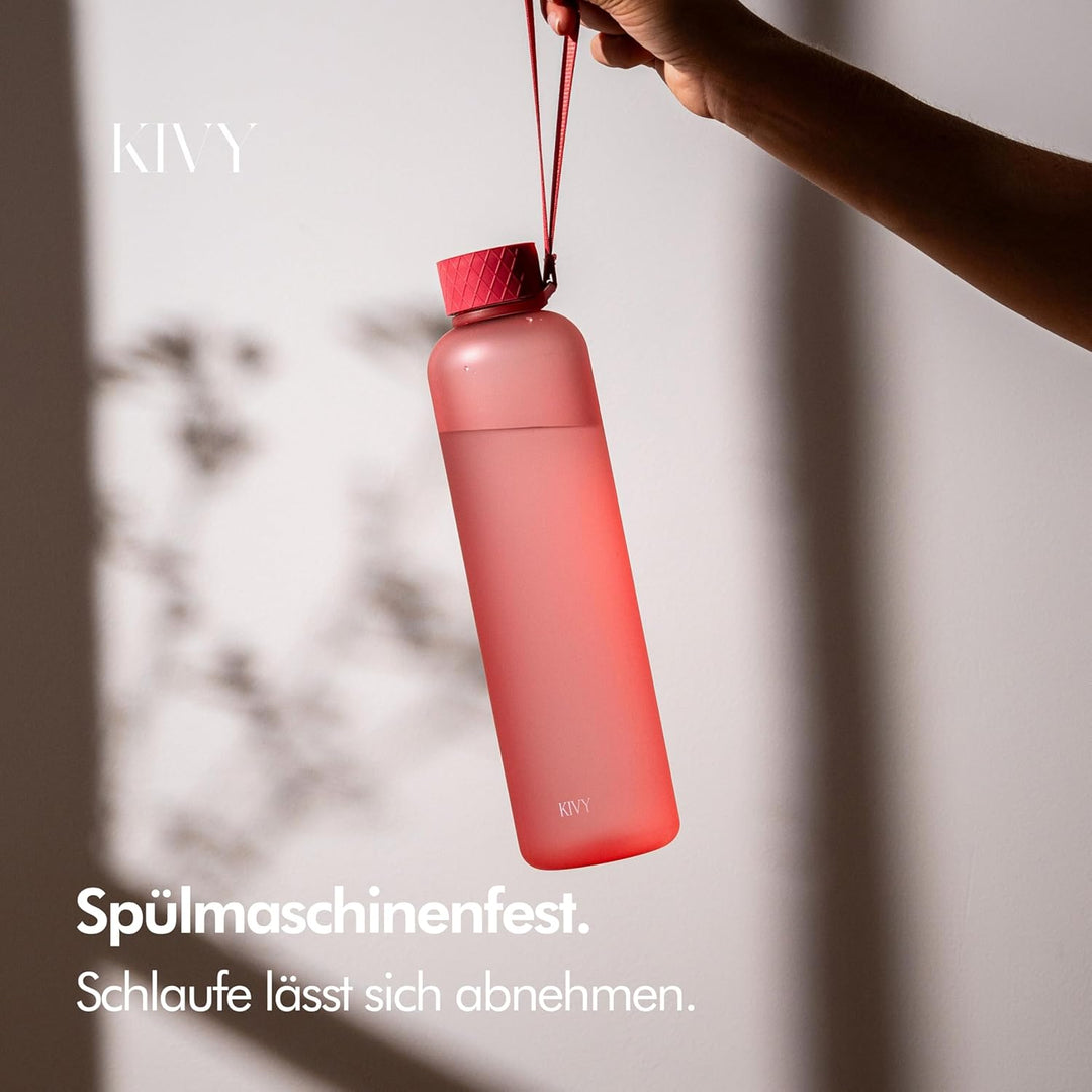 KIVY Trinkflasche 1l - Kohlensäure geeignet & Auslaufsicher - Für Sport, Schule & Büro - Sport Trink