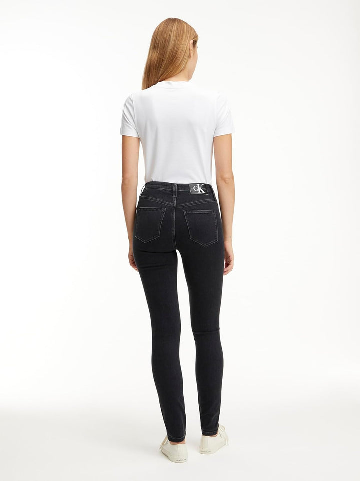 Calvin Klein Jeans Damen High Rise Skinny Hose 24W / 30L Denim Black, 24W / 30L Denim Black