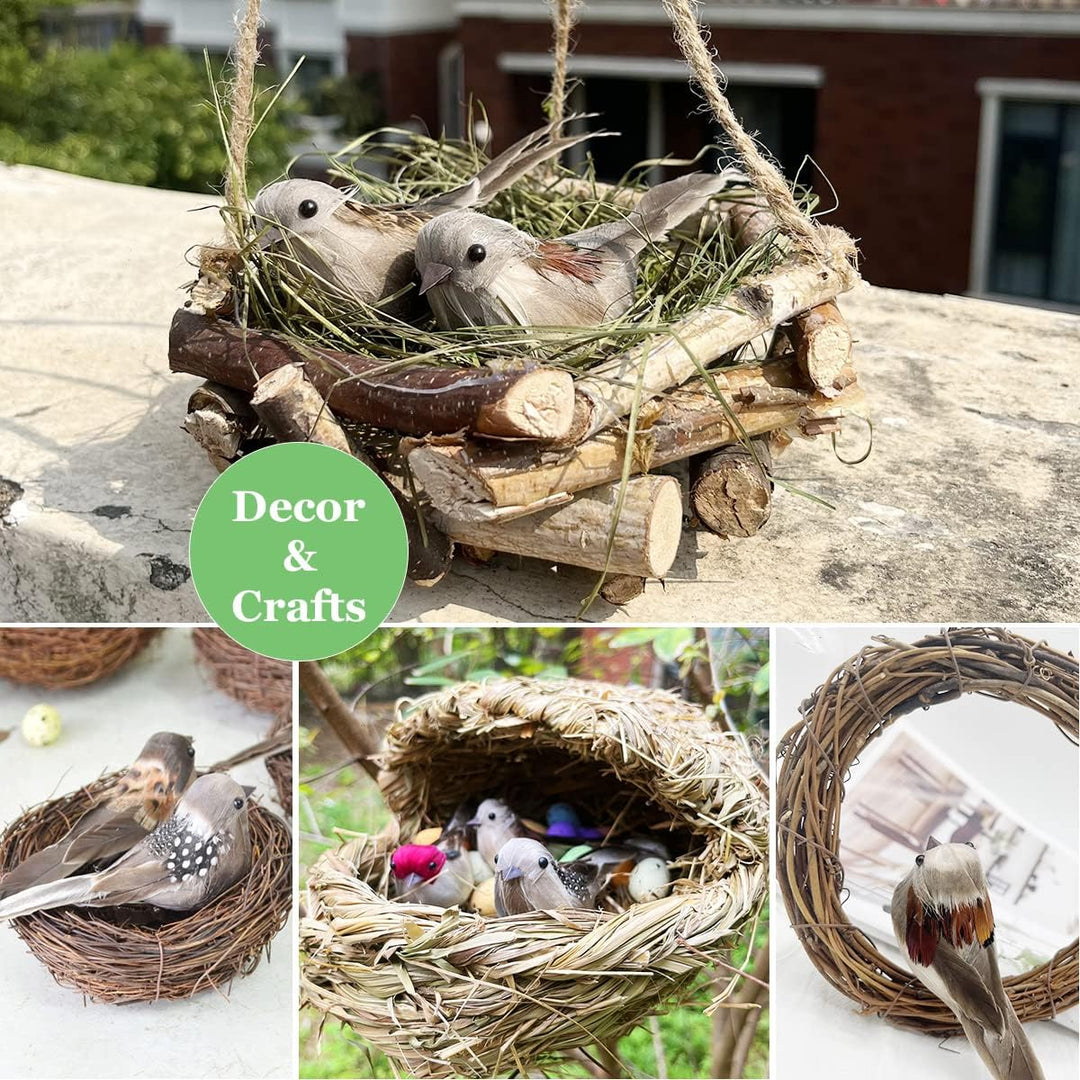 lwingflyer 12 Stück Künstliche Vögel Naturgetreu Deko Spatz Weihnachten Deko Vogel mit Clip für Gart