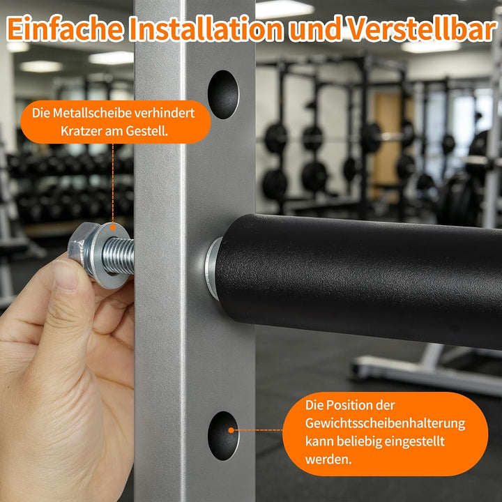 aleawol Hantelscheibenhalter Power Rack Befestigung für 50mm Hantelscheibe | 2er Set Gewichtsplatten