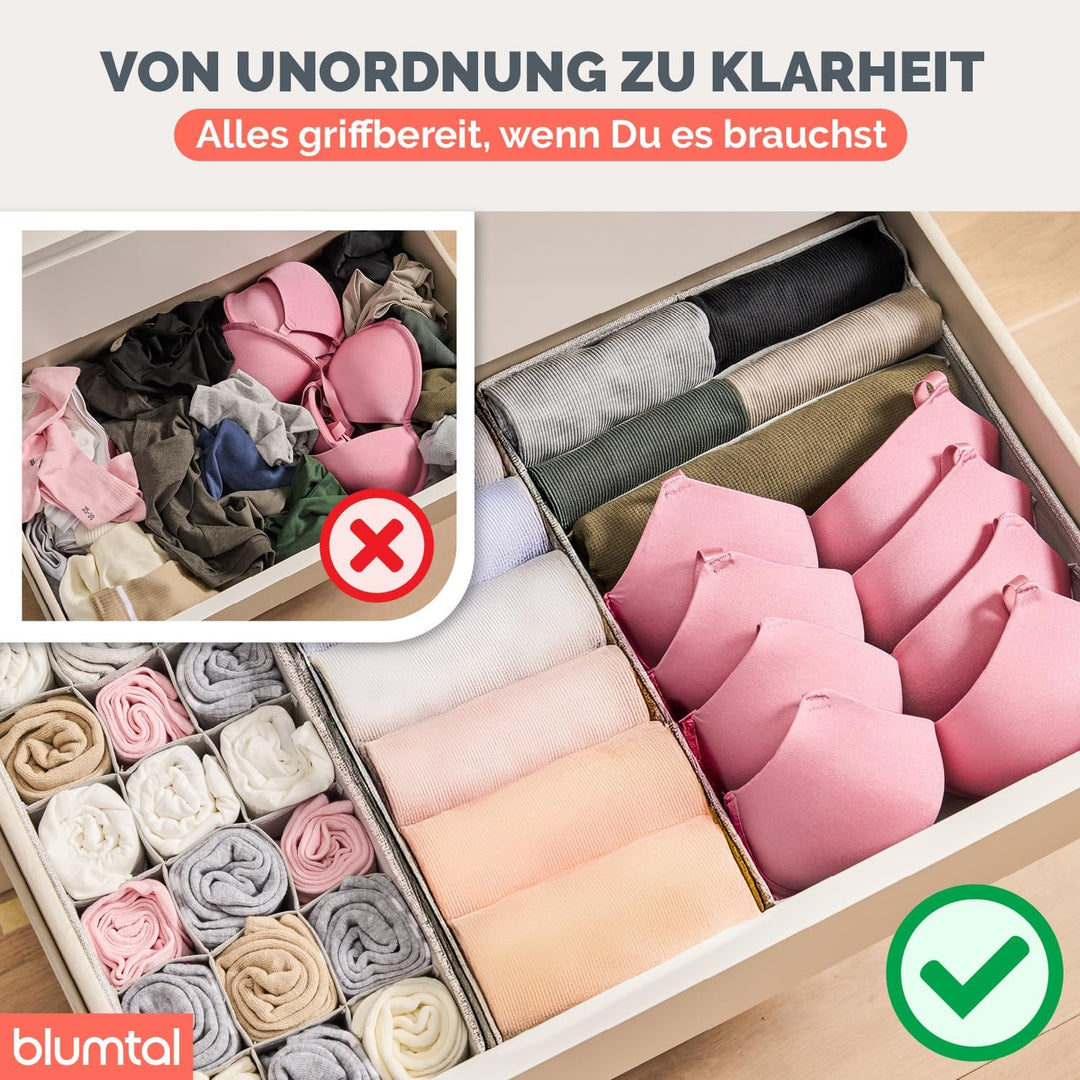 Blumtal Organizer Ordnungssystem 2er Set gross mit Deckel Kompatibel mit IKEA PAX Breite Kommode - S