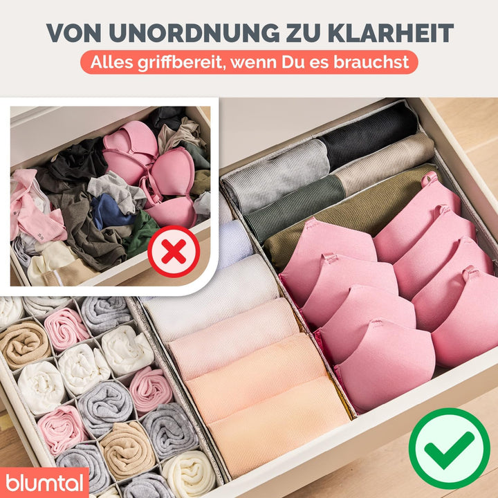 Blumtal Organizer Ordnungssystem 2er Set gross mit Deckel Kompatibel mit IKEA PAX Breite Kommode - S