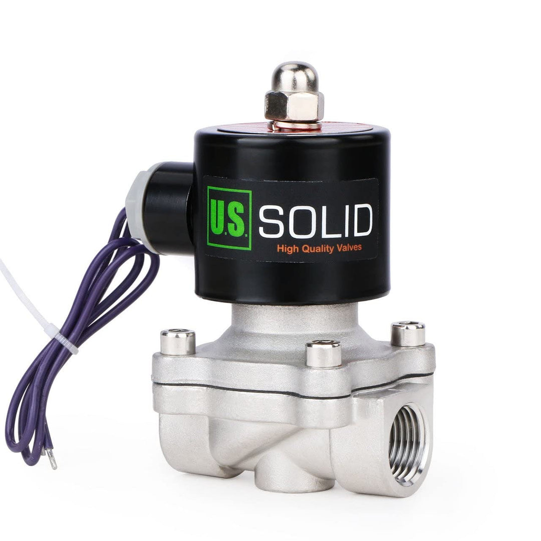 U.S. Solid 1/2" G 12V DC Edelstahl Magnetventil Direktgesteuert für Wasser Luft Gas Öl NC Stainless