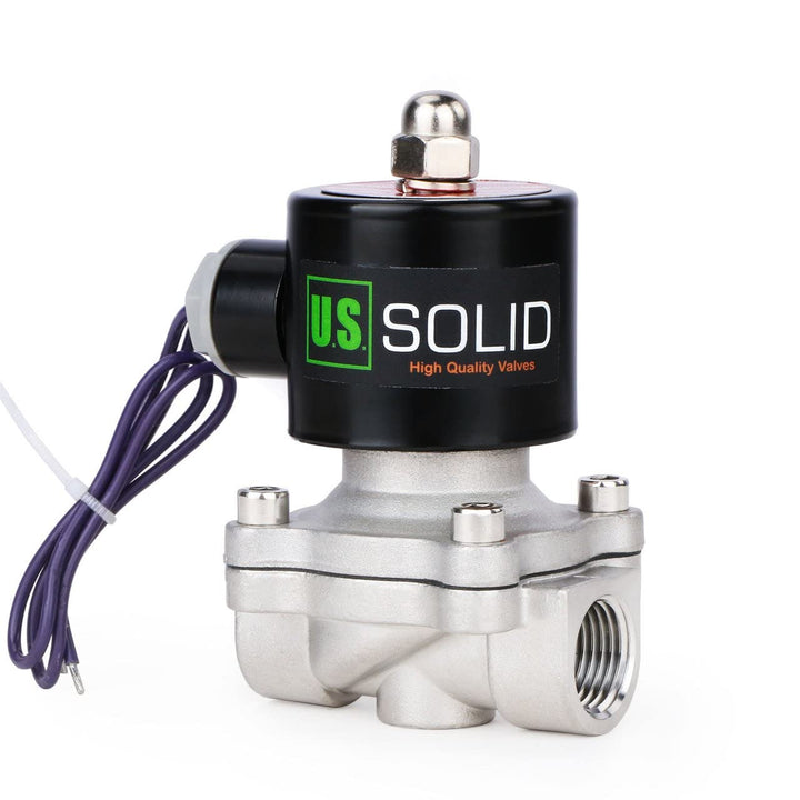 U.S. Solid 1/2" G 12V DC Edelstahl Magnetventil Direktgesteuert für Wasser Luft Gas Öl NC Stainless