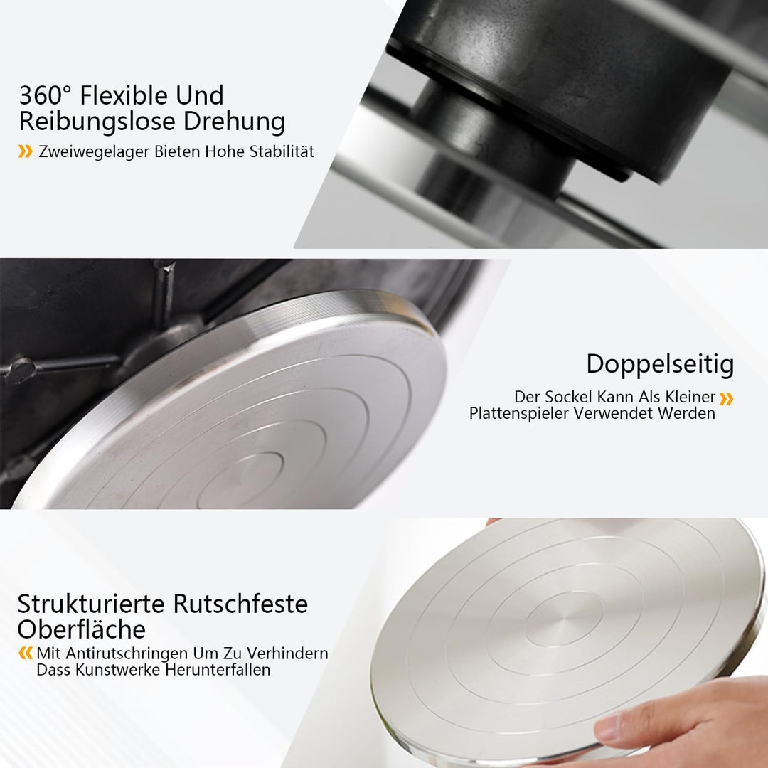 Töpferscheibe, Tortenplatte Drehbar Aluminiumlegierung, 25cm Drehscheibe Craft Clay Drehteller, Dopp