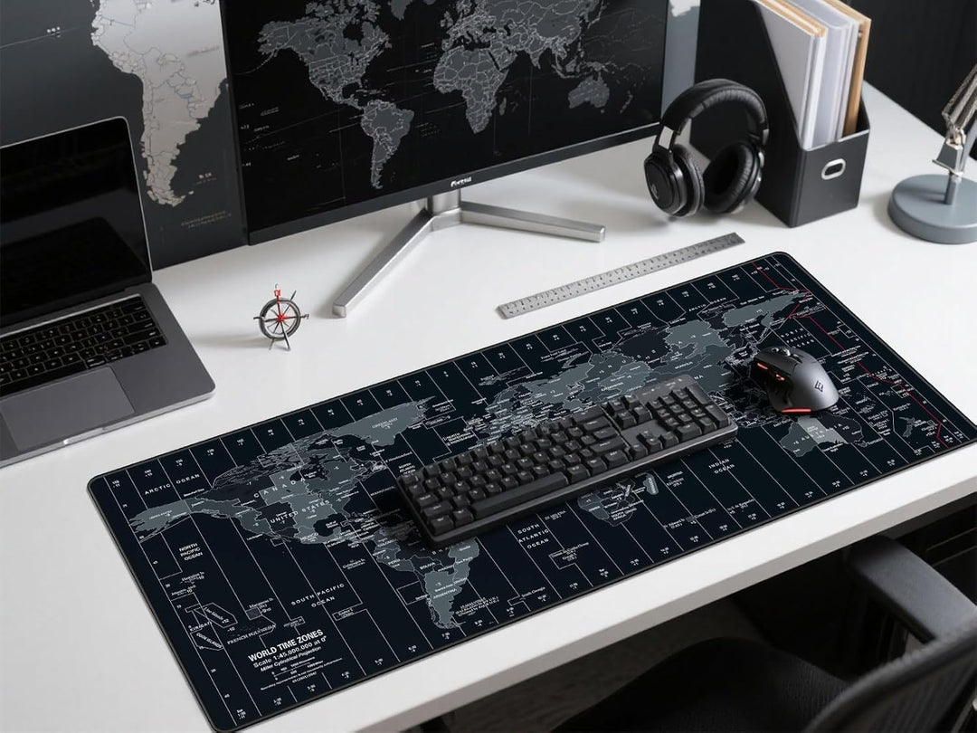 Anpollo XXL Speed Gaming Mauspad Weltkarte 900x400x3mm XXL Mousepad Tischunterlage Large Size Multif