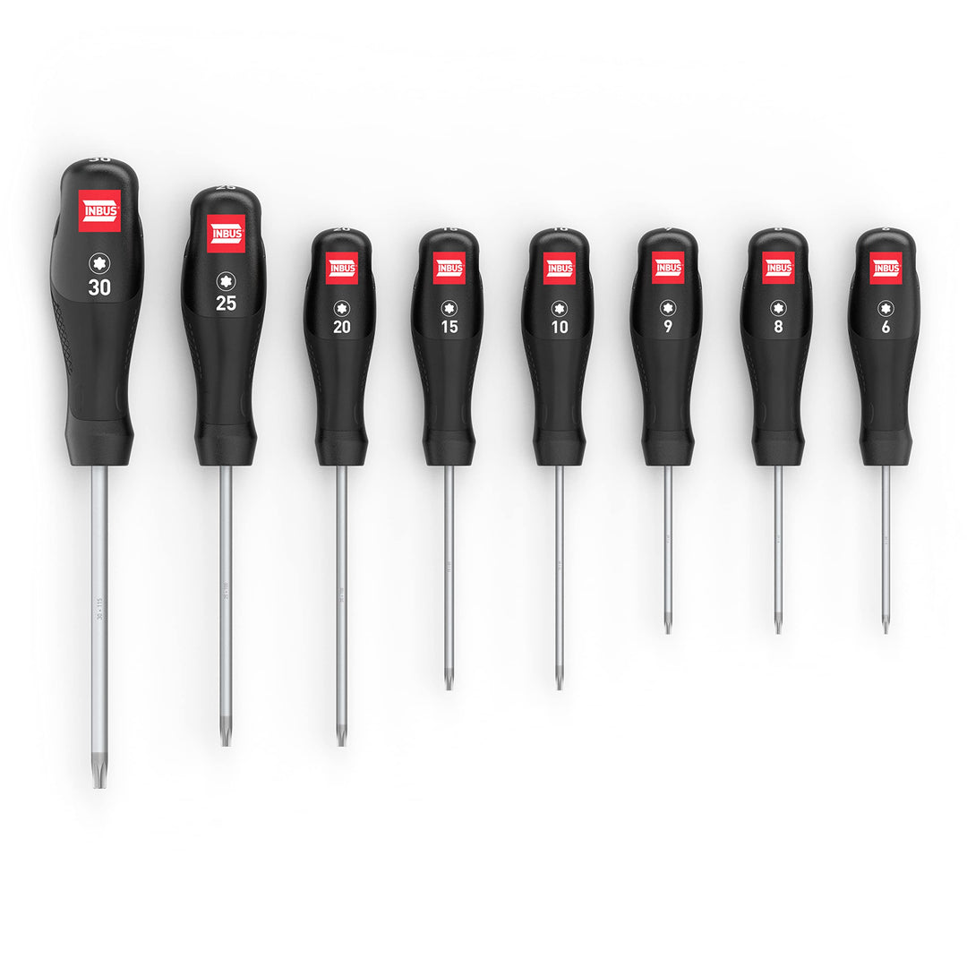 TORX® Schraubendreher Set 8tlg, TX6–TX30, mit HybridTouch & GrayTip (INBUS® 73707) 8× TX (TX6 – TX30