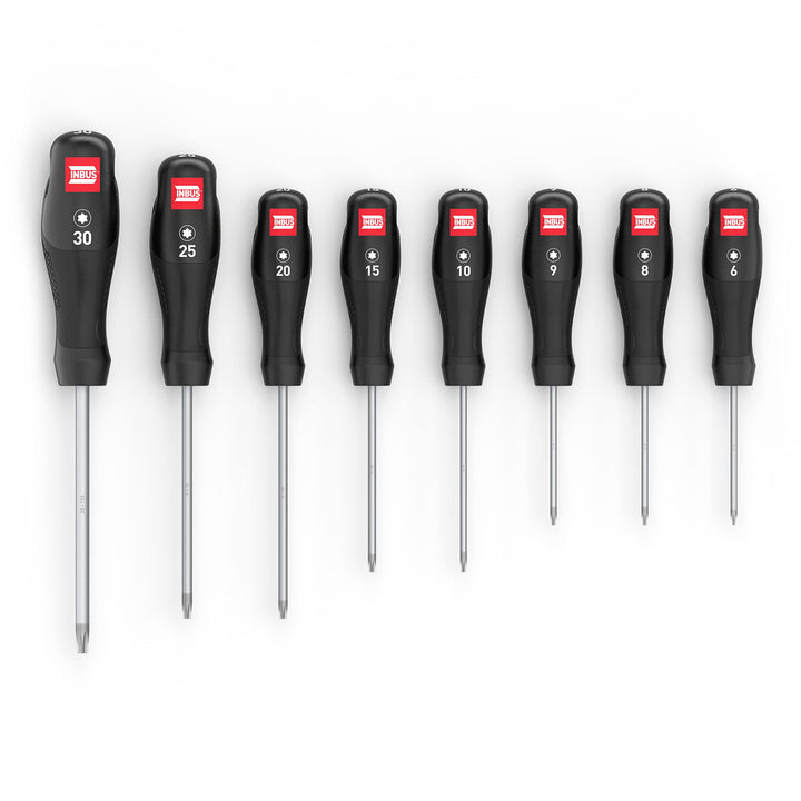 TORX® Schraubendreher Set 8tlg, TX6–TX30, mit HybridTouch & GrayTip (INBUS® 73707) 8× TX (TX6 – TX30