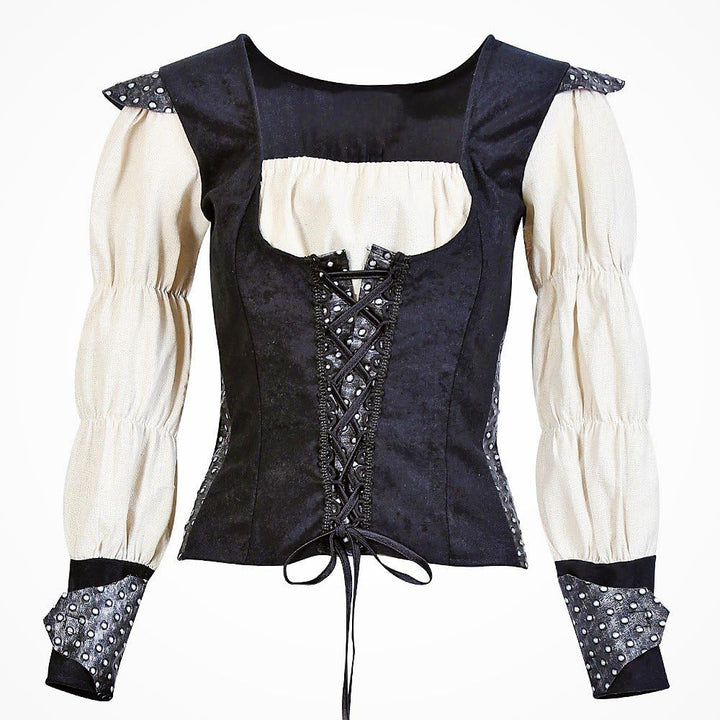 KarnevalsTeufel Mittelalter Kleid 2-TLG. Gewand Kleid Kostüm für Damen Faschingskleid Bluse Rock (38