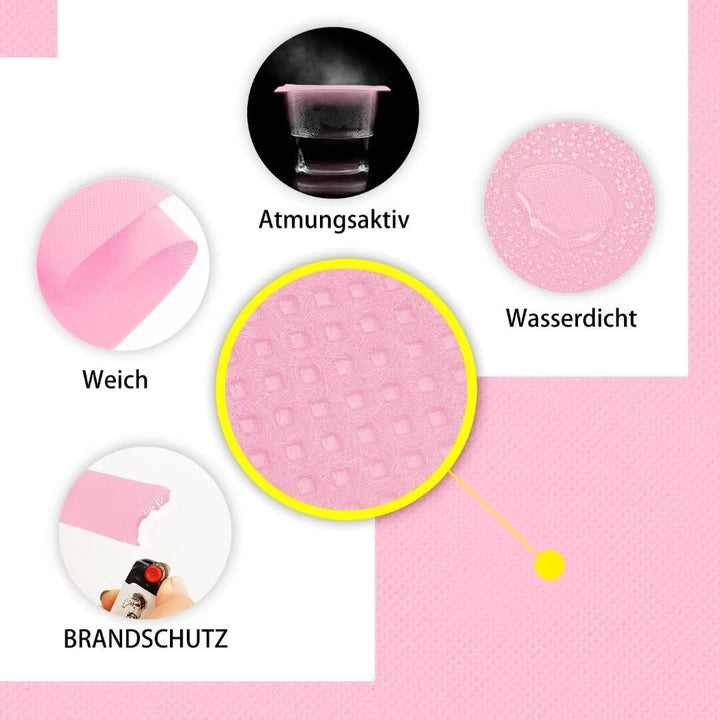 Tischdeckenrolle, 1 × 25M, Rosa, Einweg Vlies Stoffähnlich Tischdecke Rolle, Meterware Tischtuchroll