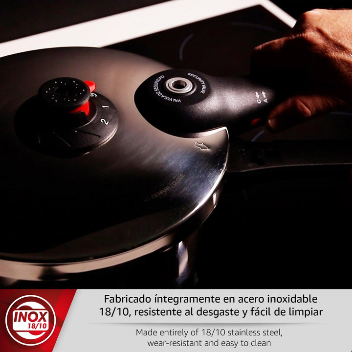 Magefesa EasyClick – Schnellkochtopf 4 + 6 Liter, Edelstahl 18/10, Einfaches Öffnungssystem, Für all