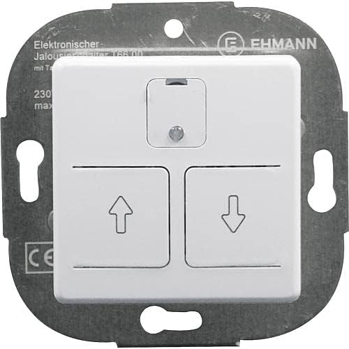 Rollo Comfort Programmierbarer Jalousieschalter Einbaugerät mit Zentralplatte 100119 reinweiss