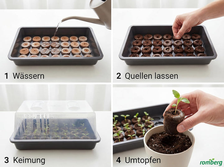 Romberg Lumio M LED | sehr stabiles Gewächshaus mit Belüftung und LED Pflanzenbeleuchtung | 38 x 24