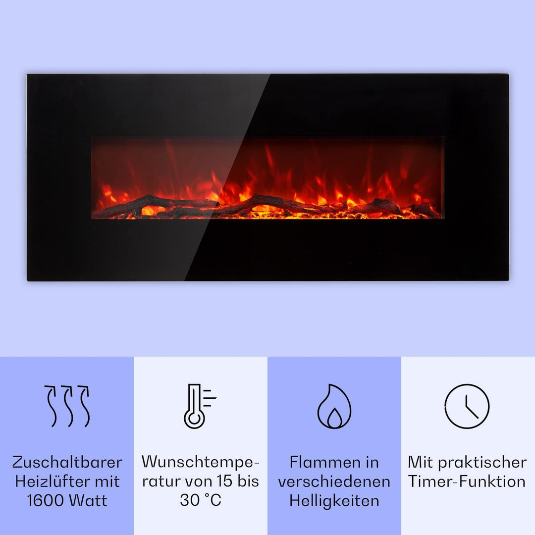 Klarstein Elektrokamin, Elektro Heizungen für Wohnzimmer & Innenräume, Elektrischer Kamin mit LED Fl