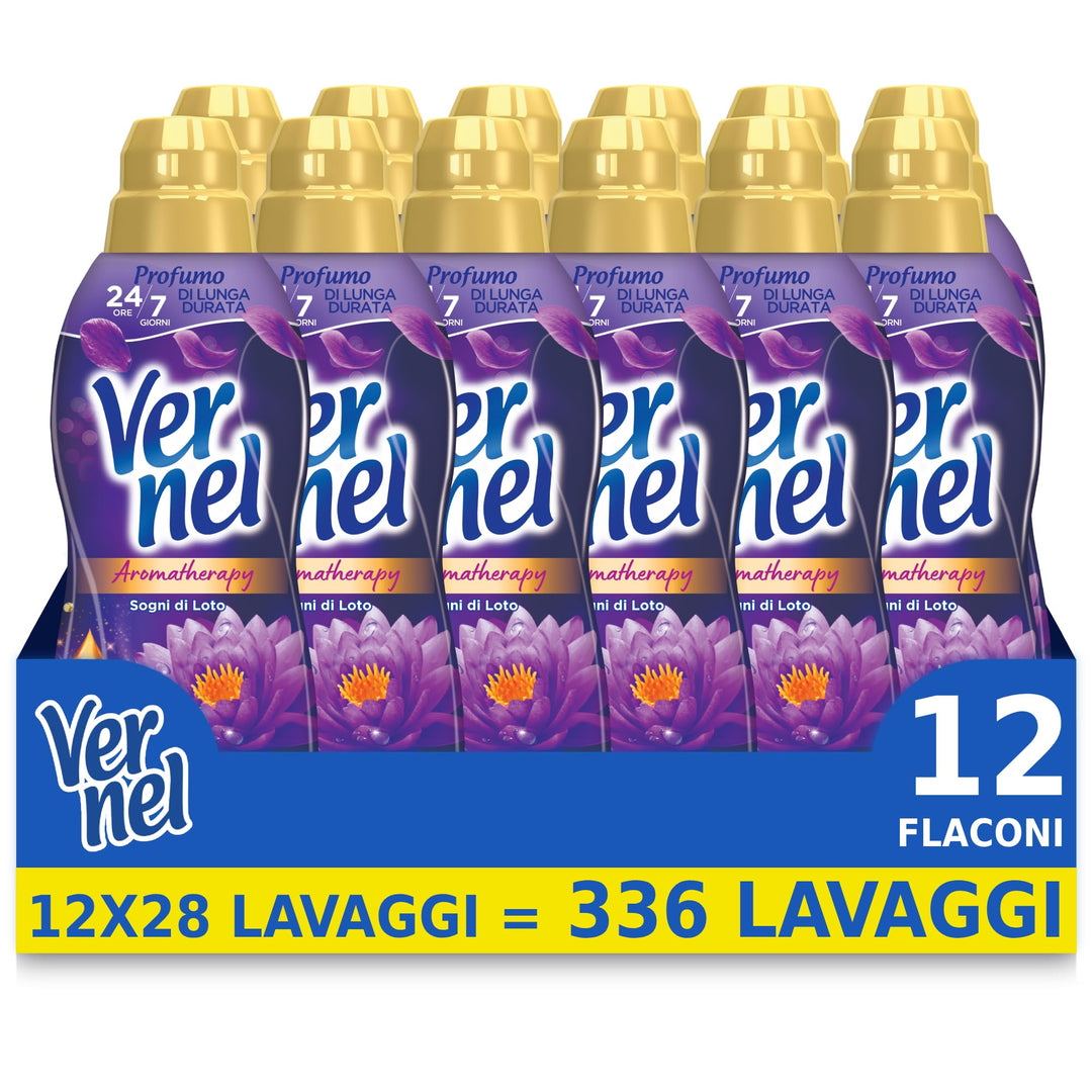 Vernel Aromatherapy Träume di Loto, Weichspüler-Konzentrat, Duftgefühl wie frisch gewaschen, 12 Flas