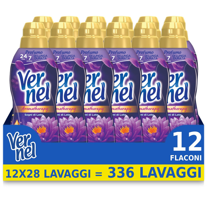 Vernel Aromatherapy Träume di Loto, Weichspüler-Konzentrat, Duftgefühl wie frisch gewaschen, 12 Flas